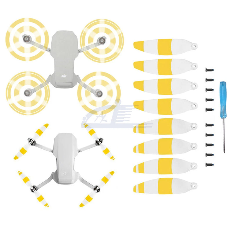 8pcs Low Noise Propellers Blades Props Set White Yellow For DJI Mini 4K Drone