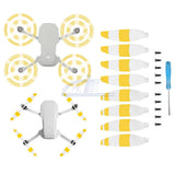 8pcs Low Noise Propellers Blades Props Set White Yellow For DJI Mini 4K Drone