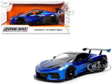 CHEVROLET CORVETTE C8 "LBWK" CANDY BLUE & BLACK 1/24 DIECAST MODEL BY JADA 36496