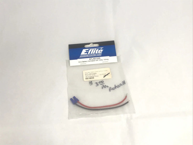 E-flite Eflite EC2 Battery Connector w/4¡¯ Wire, 18Awg EFLAEC205 RC HOBBY PARTS Battery