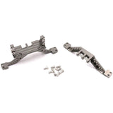 Reinforced RC steering servo mount bracket set with screws, metal axle hardware
