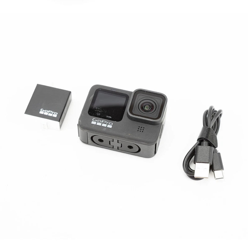 GoPro HERO9 Black action camera with front display, lens, and front buttons