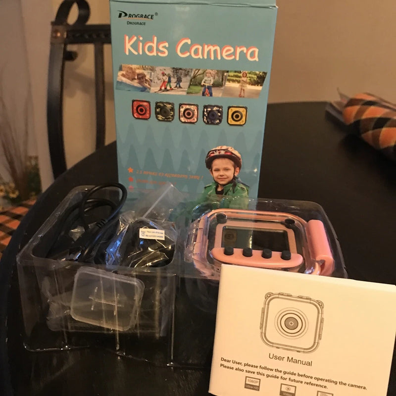 Kids Camera, Waterproof Action Video Digital Camera.  Pink In Color PROGRACE