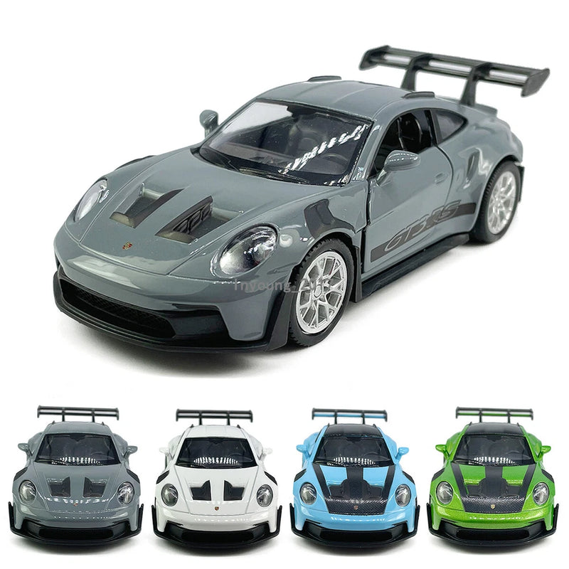 1/36 Porsche 911 GT3 RSR Model Car Diecast Toy Vehicle 2 Doors Open Pull Back