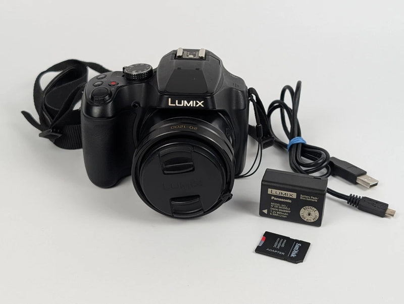 Panasonic LUMIX FZ80 18.1 MP Point Shoot Digital Camera Charger/Battery/64GBSD??