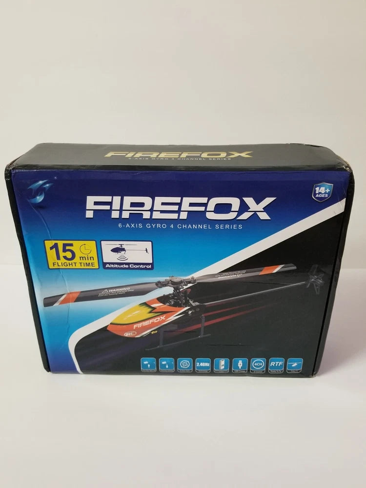 FIREFOX 4CH RC helicopter kit box with 6-axis gyro, orange accents