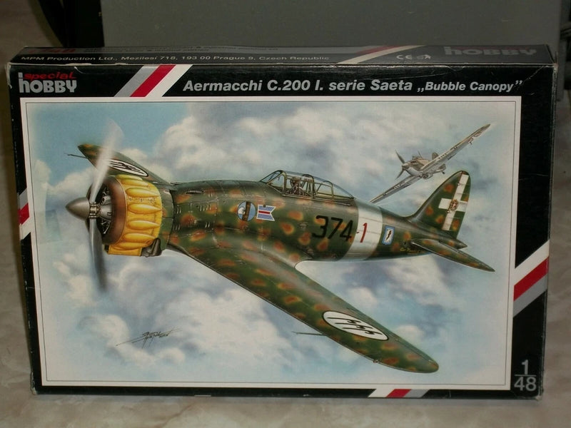 1/48 Aermacchi C.200 I Saeta model kit box with bubble canopy artwork