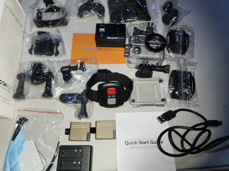 DragonTouch Action Sports Camera w/ Head Mount, 4K, Ultra HD-open Box