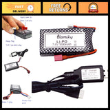Blomiky 7.4V 1600mAh Li-Po battery pack with T connector and USB charging cable