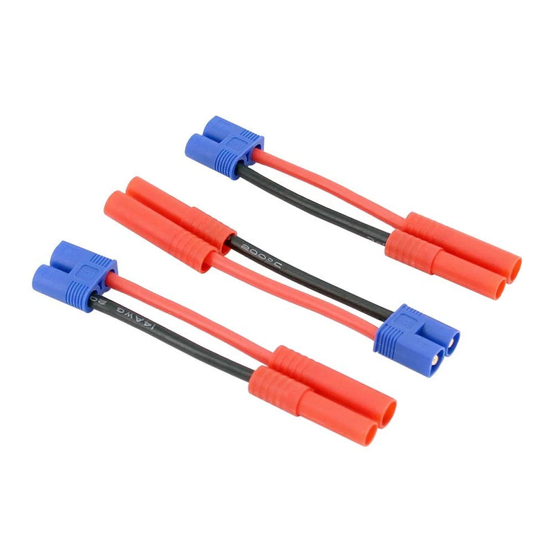 3 PCS EC3 Male To HXT 4mm Female Connector Adapter Cable 14AWG 5cm Converter