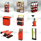 Diorama 1/18 Garage Repair Tools Car Workshop Scene Display Prop Model Accessory