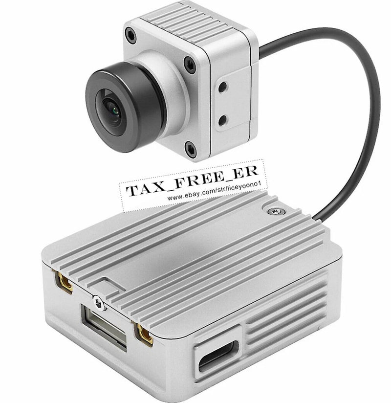 DJI FPV Air Unit camera module with lens and cable, silver-gray case