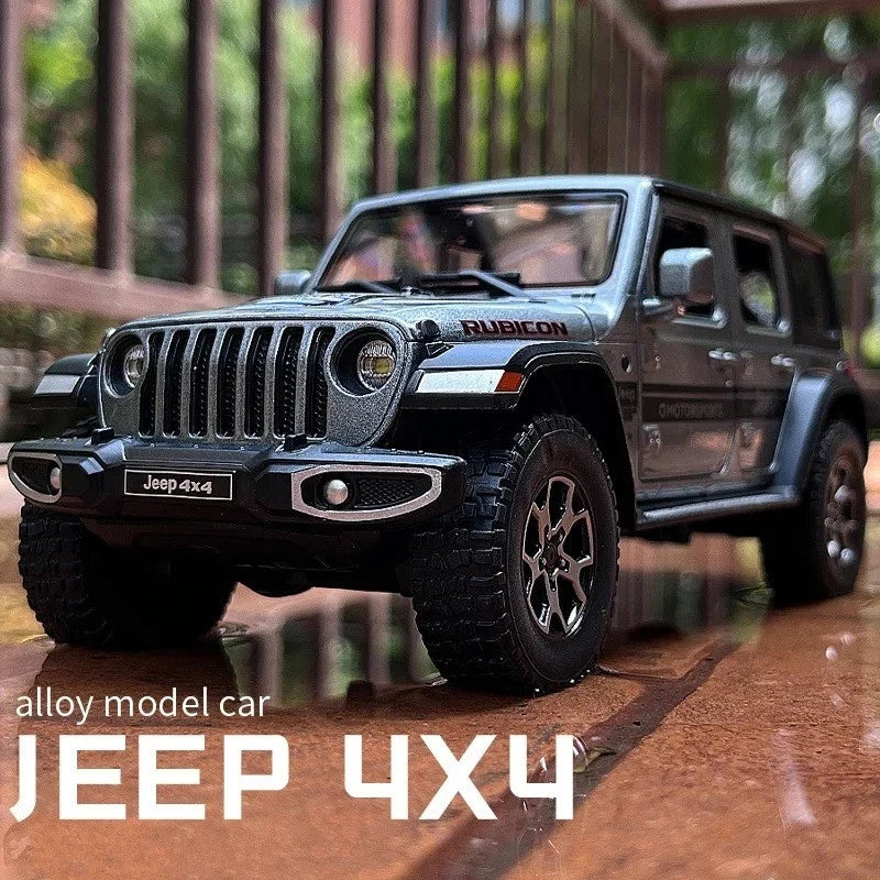 1:22 Jeep Wrangler Rubicon Alloy Diecast Model Car - Doors Open Collectible Gift