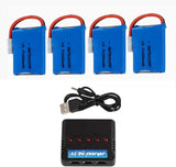 3.7V 200mAh LiPo Battery XH2.54 plug + Charger for Syma X4 X11 X13 RC Quadcopter