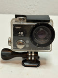 Naxa 4K action camera in clear waterproof case with front lens and mounting bracket