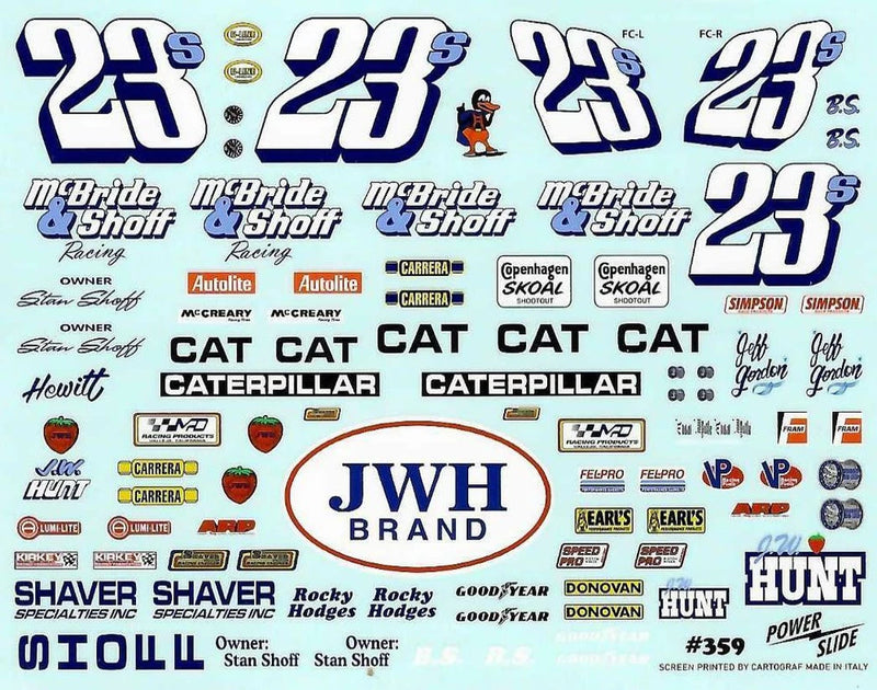 Powerslide 359 #23 Jeff Gordon waterslide Sprint Car waterslide decal