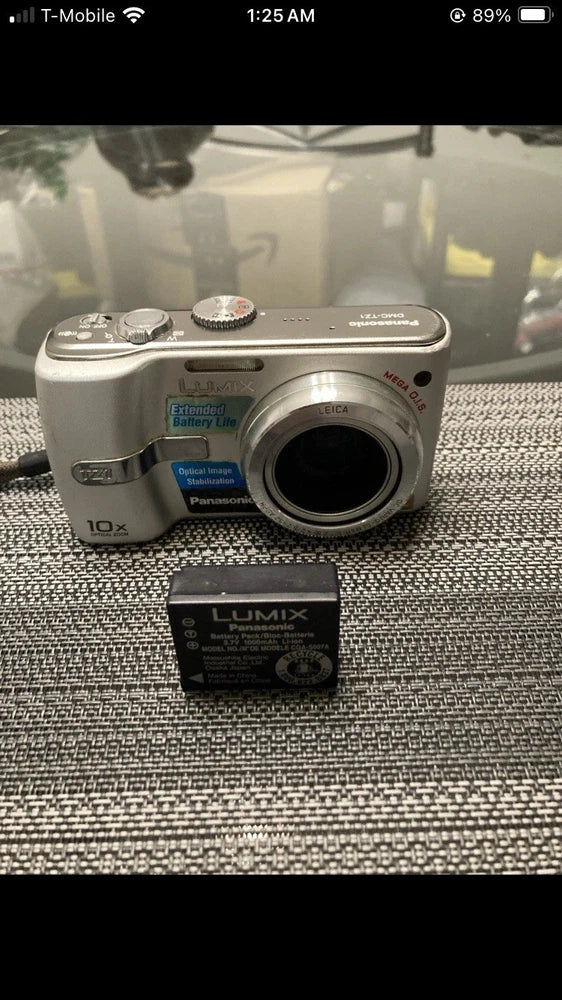 Panasonic Lumix DMC-TZ1 Digital Camera W/ Battery - Tested And Works
