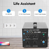 Converter STU-3000 Voltage Converter Transformer Input Voltage Selector