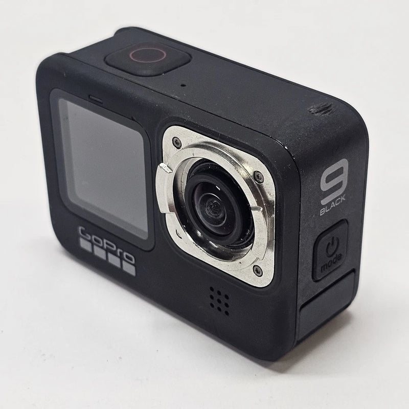GoPro HERO9 Black action camera with front lens and status controls