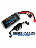 POWERHOBBY PHB7800 Axial SCX30 7.4V 2S 360mAh LiPo Battery + Aluminum Mount Battery
