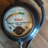 Vintage Willard charge and condition battery tester gauge face with percent scale
