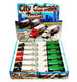 GARBAGE TRUCK DIECAST CAR - BOX OF 12 6 INCH SCALE DIECAST MODEL CARS, ASSORTED