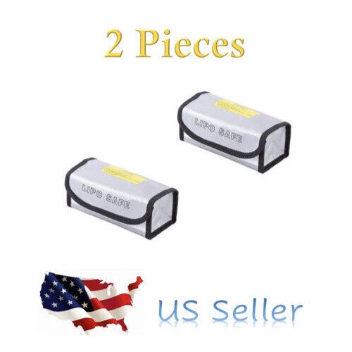 2 PCS 185x60x75mm LIPO Battery Safe Bag Fireproof Explosion-proof for Lipos-NEW Battery