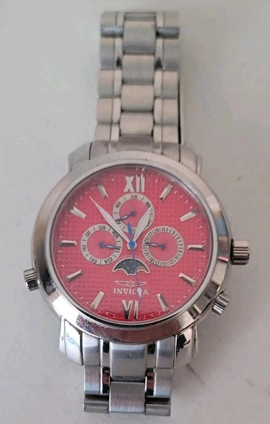Invicta Specialty Collection Eclipse II Model 4086 Red Face. NEEDS BATTERY Battery