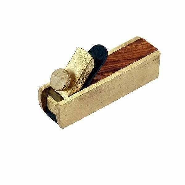 Bull nose hobby plane with brass metal body and wooden handles