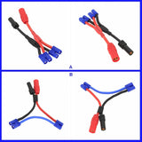 AS150 XT150 1 Female to 2 Male EC3 Series Parallel Harness Wire DJI Lipo Battery