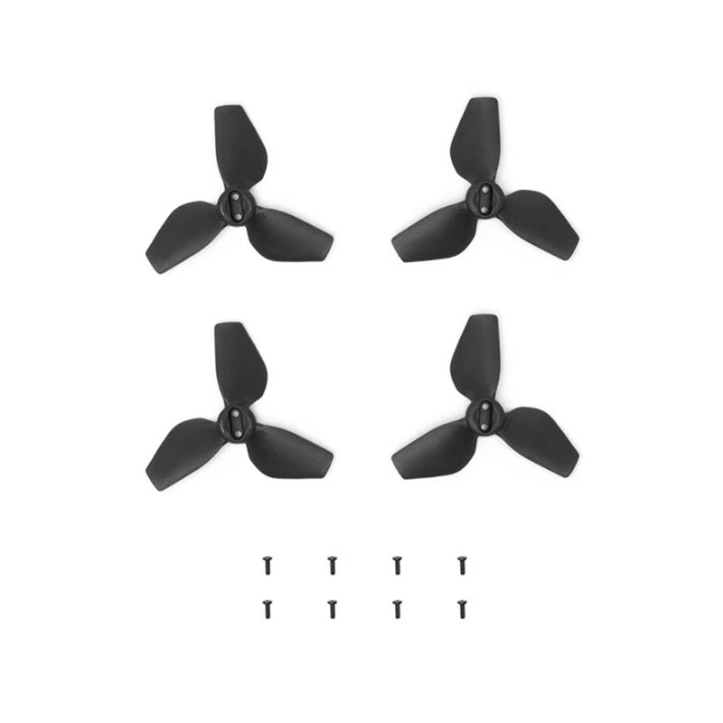 Quad propeller set for drone, black blades with central hubs and mounting screws