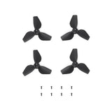 Quad propeller set for drone, black blades with central hubs and mounting screws
