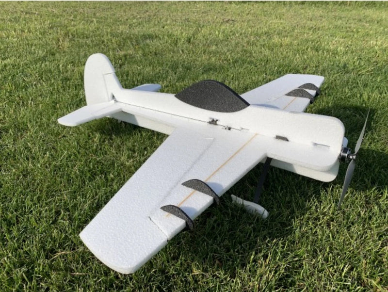 White paintable EPP RC Yak-55 airplane model with propeller and two wings