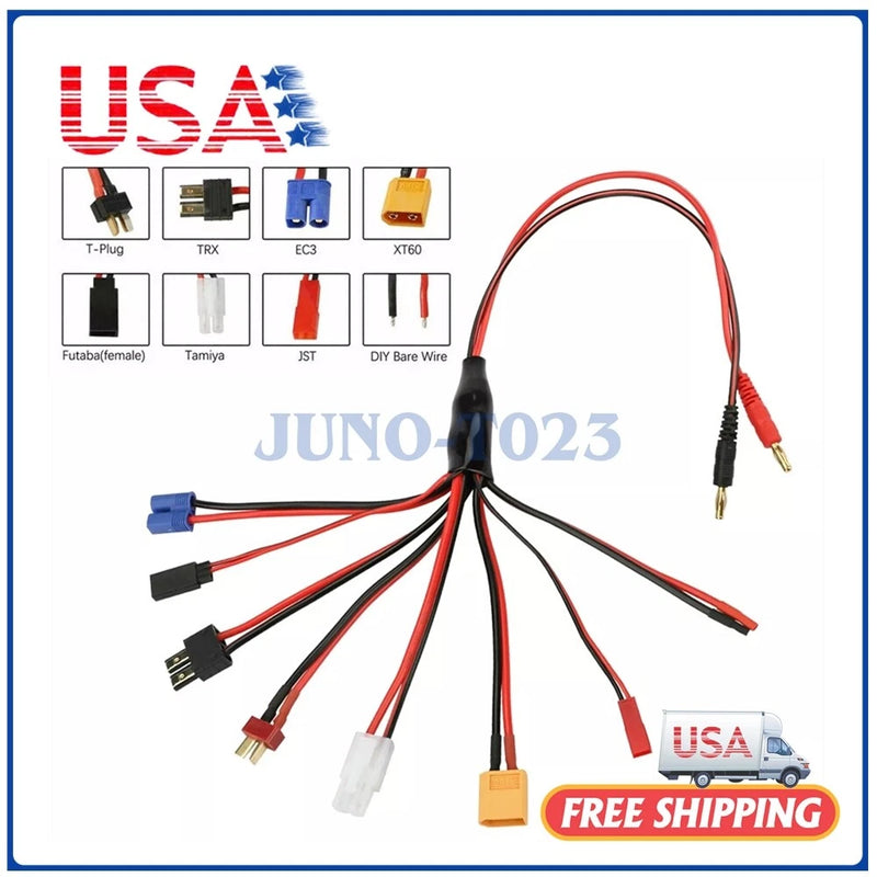 RC Lipo Battery Charger Adapter Connector Splitter 8 In 1 Octopus Convert Cable