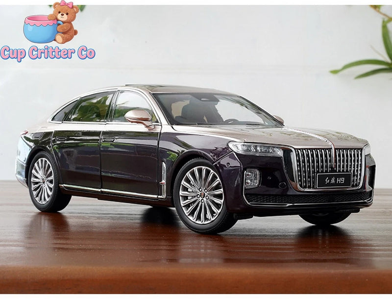 1/18 Scale HongQi Red Flag H9 Purple/Gold Diecast Car Model No Base version