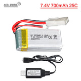 1Pcs 7.4V 700mAh 653048 25C Lipo Battery for Syma F1 Feilun FT007 FX059 FX176 RC