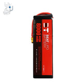Red 22.2V 8000mAh LiPo battery pack with black end caps
