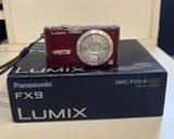 Panasonic Lumix DMC-FX9-R Compact Camera Red 6MP 3x Optical Zoom From Japan