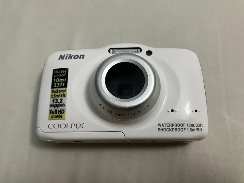 Nikon COOLPIX S32 13.2MP Waterproof Digital Camera White Camera Only