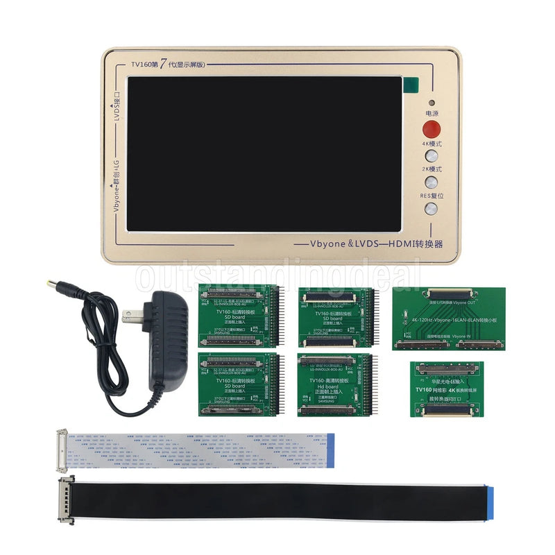 TV160 7th Mainboard Tester Tool Vbyone LVDS to HDMI Converter+7 Adapter Board