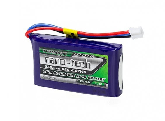 TURNIGY NANO-TECH 550mAh 2S 7.4V 65C-130C LIPO BATTERY JST-XH E-FLITE RC Battery