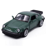 1:36 Porsche 911 Turbo Model Car Diecast Toy Cars 2 Doors Open Pull Back Green