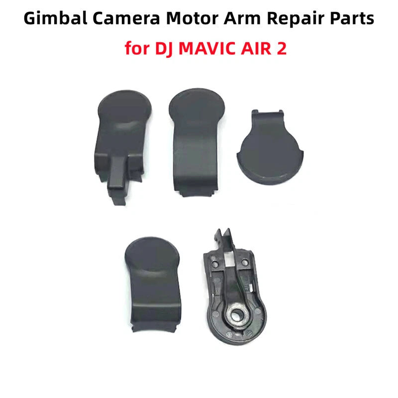 Gimbal motor arm cover repair parts, dark gray/black plastic with metal bracket