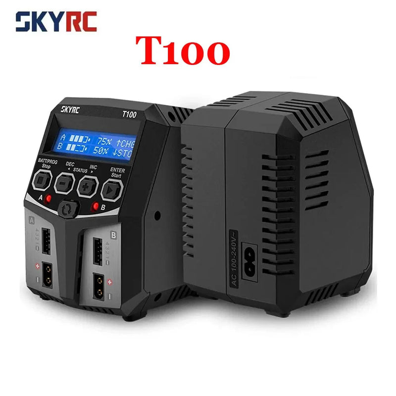 SKYRC T100 Dual-channel Charger 50Wx2 Intelligent XT60 for 2-4S Battery RC Drone