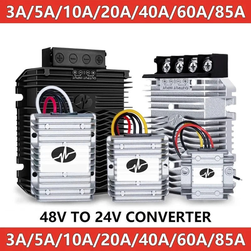 DC 36V/48V to 24V Step-Down Power Converter 3A-85A Buck Voltage Regulator Module