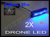 LED BAR DRONE BLUE & RED SET FRONT/BACK DIY 5V 3528 BRIGHT 3 LED 3D PRINTED *BK*