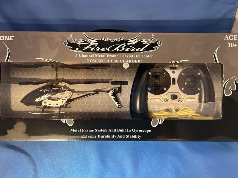 FireBird 3-Channel Coaxial RC Helicopter Metal Frame w/ Flybar, USB Charger