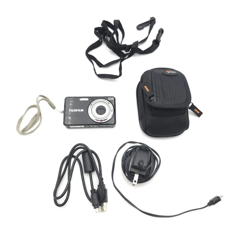 Fujifilm FinePix J28 Camera Compact Digital 10.2 MP Black Tested Charging Cord