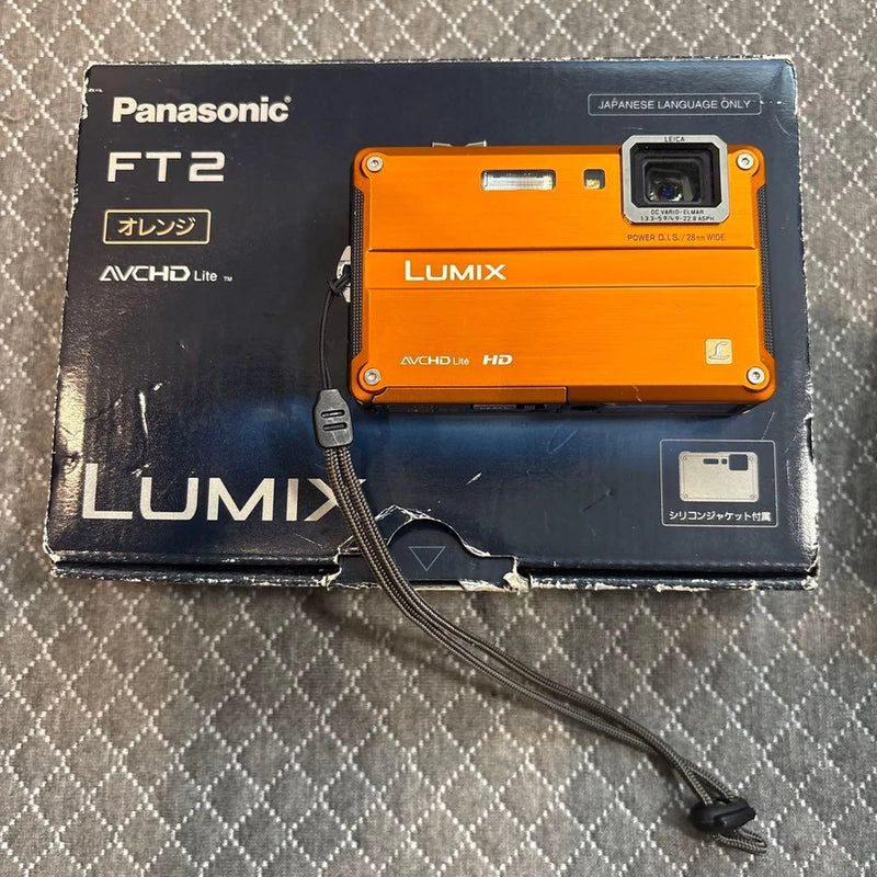 Panasonic DMC-FT2 Orange 14MP Waterproof Shockproof Camera From Japan