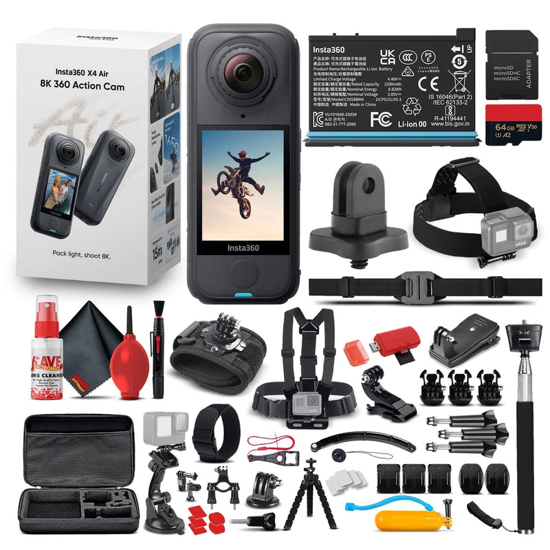 Insta360 X4 Air 360 Camera Bundle w/ 50-in-1 Accessory Kit